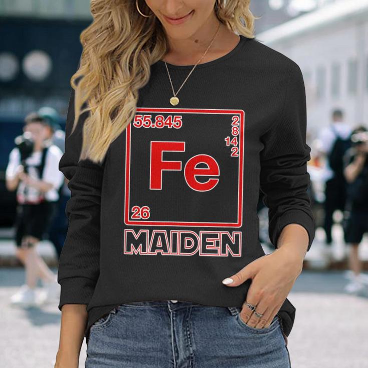 Fe Maiden Iron Parody On Iron Elements Fe Langarmshirts Geschenke für Sie