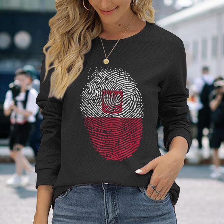 Fingerprint Children's Poland Langarmshirts Geschenke für Sie