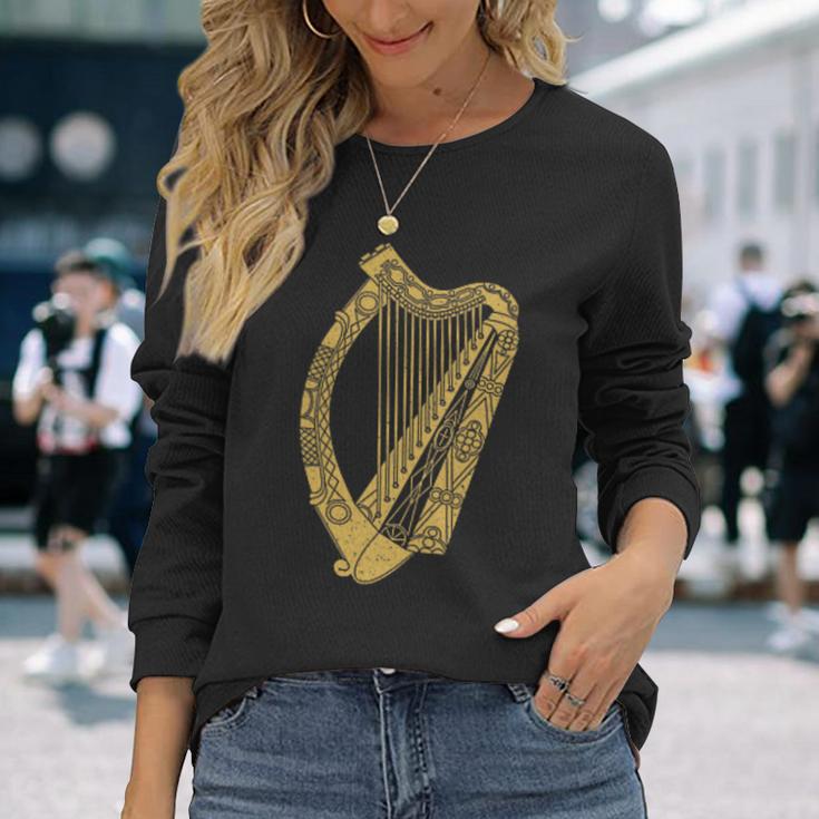 Flag Of Ireland Harp Flag Irish Harp Symbol Langarmshirts Geschenke für Sie