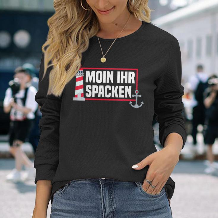 Flatdeutsch North German Moin Her Spacken Langarmshirts Geschenke für Sie