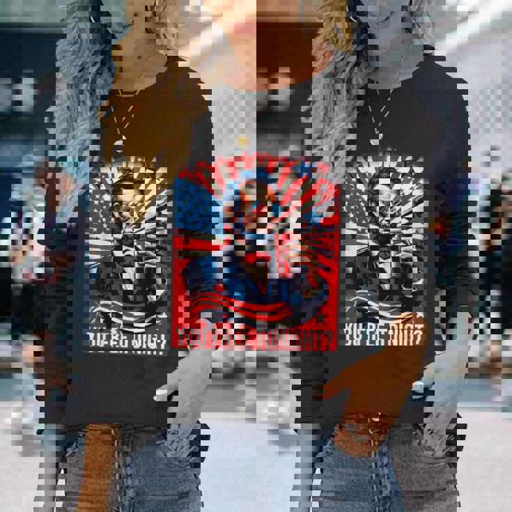 Free Lincoln Washington 4Th Of July Patriotic American Usa Long Sleeve T-Shirt Gifts for Her