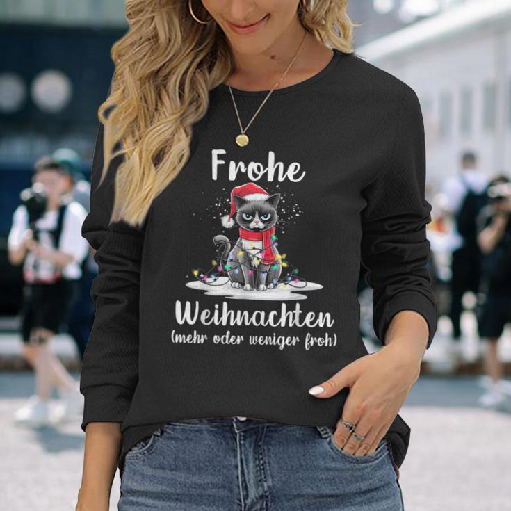 Frohe Weihnachten Grimmige Katzen Mehr Oder Weniger Froh Langarmshirts Geschenke für Sie