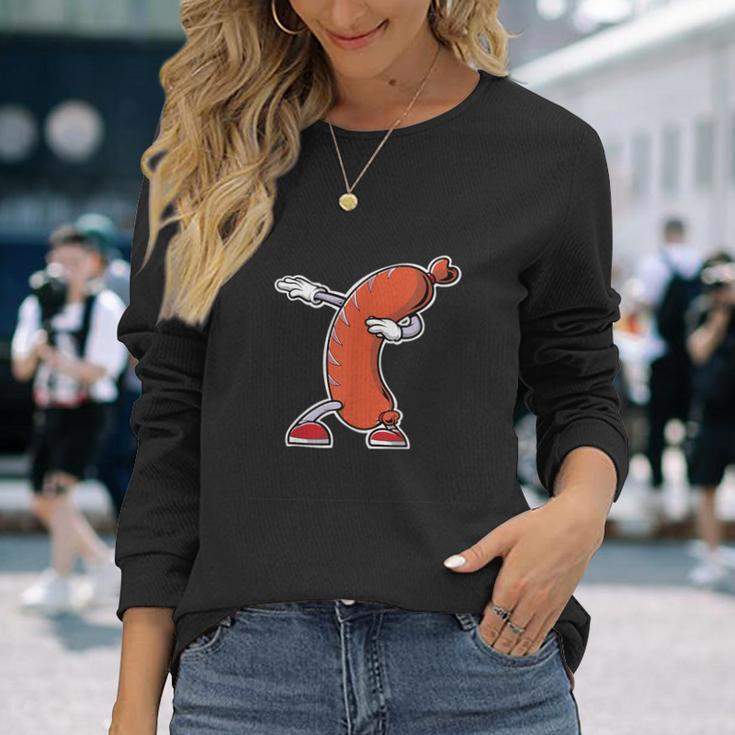 Bratwurst Wurst Sausage Red Hot Dog Dabbing Langarmshirts Geschenke für Sie