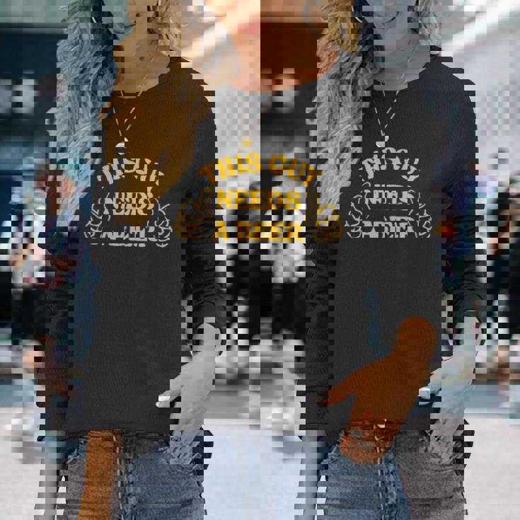 Drinking This Guy Needs A Beer Long Sleeve T-Shirt Gifts for Her