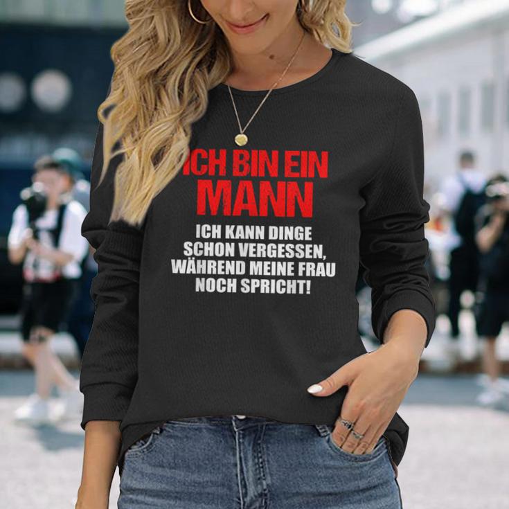 Ich Bin Ein Mann Ich Kann Dinge Schonergessen German Langu Langarmshirts Geschenke für Sie