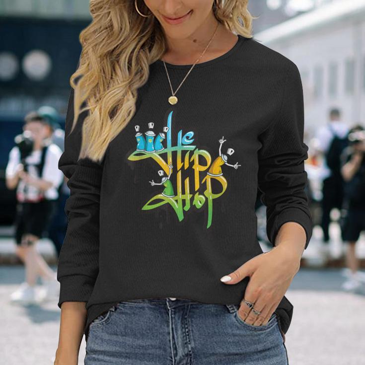 Old School Hip Hop 90S Graffiti Old School Langarmshirts Geschenke für Sie