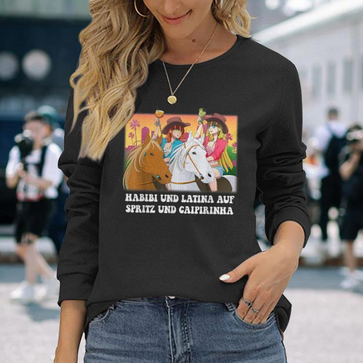 Habibi And Latina I Auf Spraitz Und Caipirinha Fun New Party Langarmshirts Geschenke für Sie