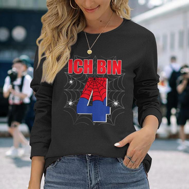 Ich Bin 4 Jahre Alt Spinnennetz 4Th Birthday Children's Langarmshirts Geschenke für Sie