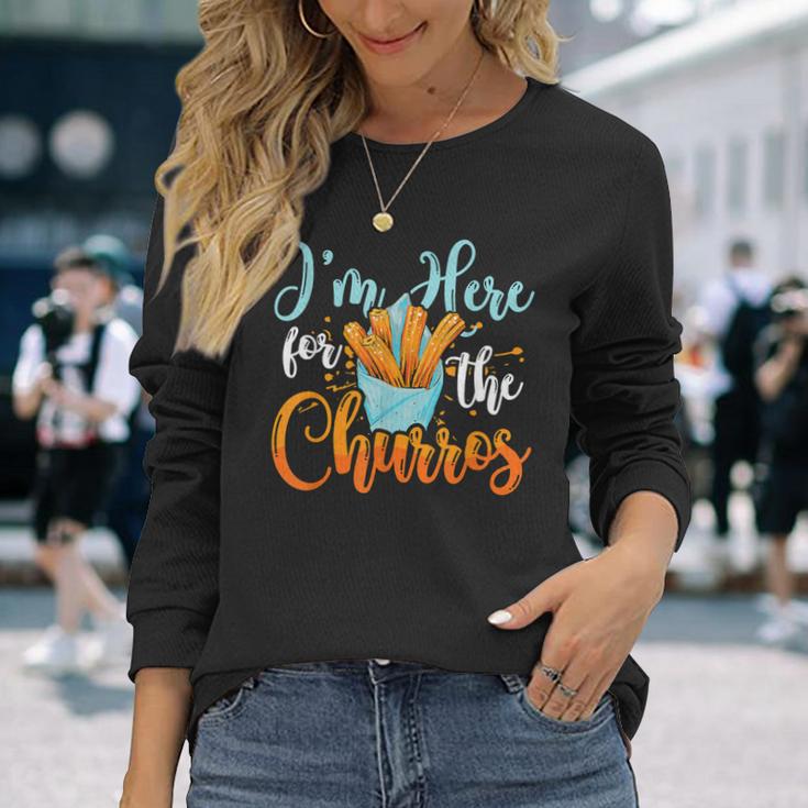 Ich Bin Hier Für Die Churros Liebt Nachtisch Mexikanisches Essen Churros Langarmshirts Geschenke für Sie