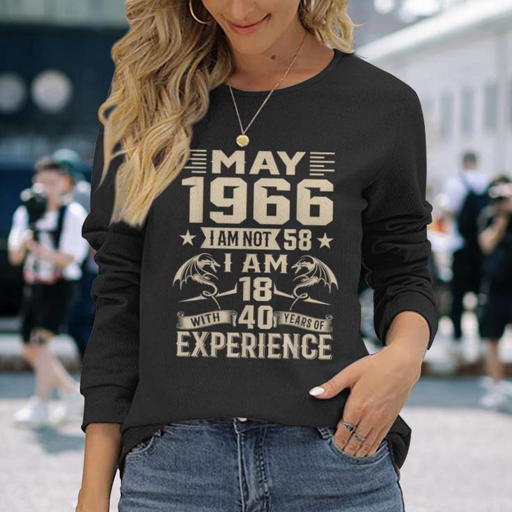 Ich Bin Nicht 58 Ich Bin 18 Mit 40 Jahren Geburtstag Lustig Mai 1966 Langarmshirts Geschenke für Sie