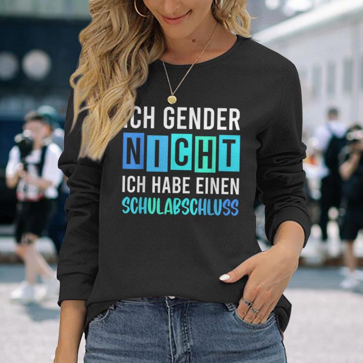 Ich Gender Nicht Ich Habe Einen Schulabschluss Blue Langarmshirts Geschenke für Sie