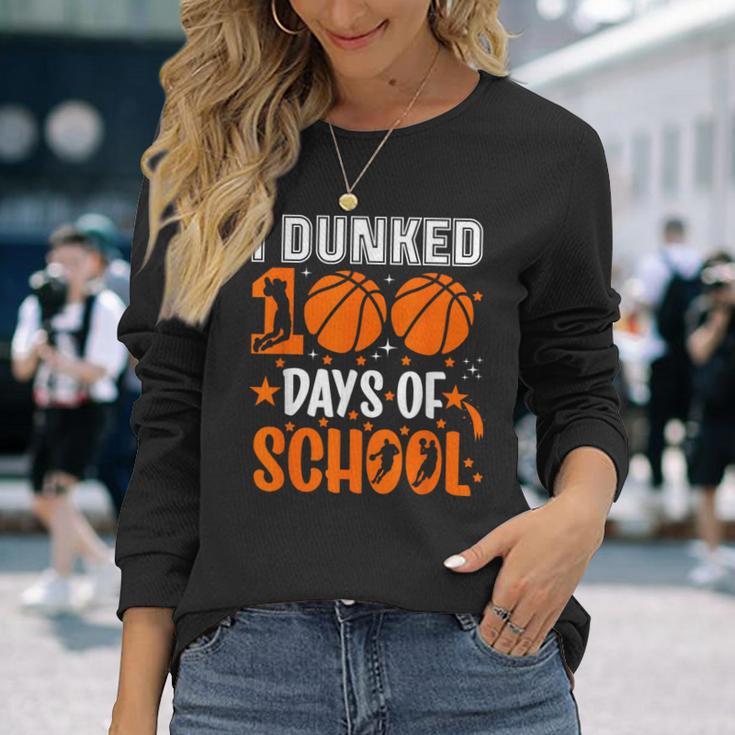 Ich Habe 100 Tage In Der Schule Eingetaucht Basketball 100 Tag Lehrer Langarmshirts Geschenke für Sie