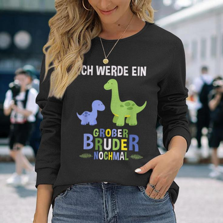 Ich Werde Ein Große Bruder Nochmal Dinosaur Langarmshirts Geschenke für Sie