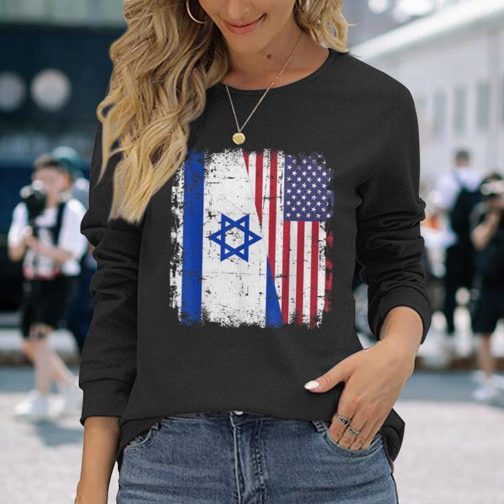 Israel Usa Flag Langarmshirts Geschenke für Sie