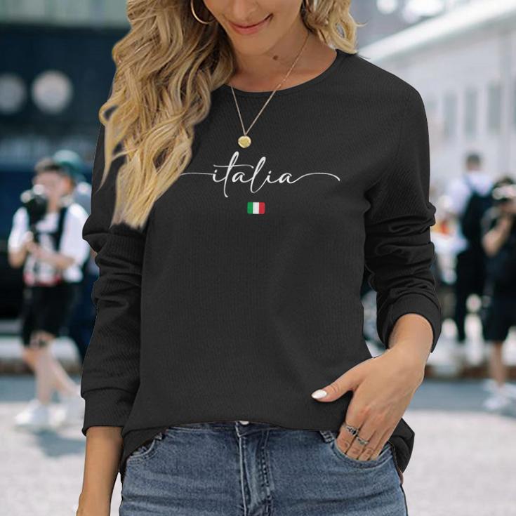 Italy Italian Flag Italy Langarmshirts Geschenke für Sie