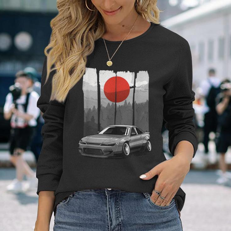 Jdm S15 Silvia Japan Drift Auto Rising Sun Tuning Langarmshirts Geschenke für Sie