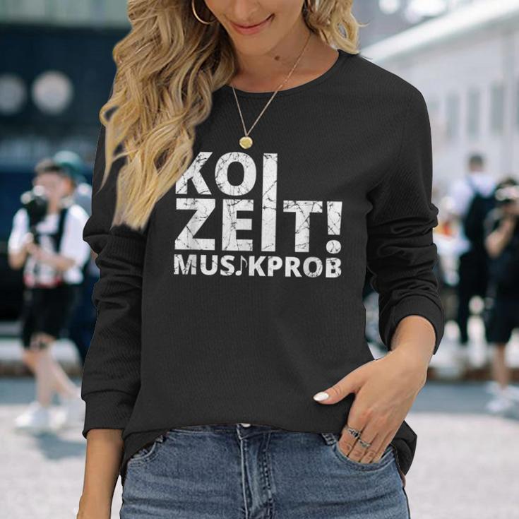 Koi Zeit Musikprob Schwaben Swabian Dialect Langarmshirts Geschenke für Sie