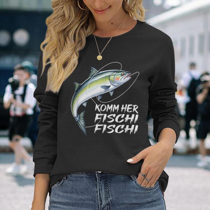 Komm Her Fischi Fischi Slogan Fishing Langarmshirts Geschenke für Sie