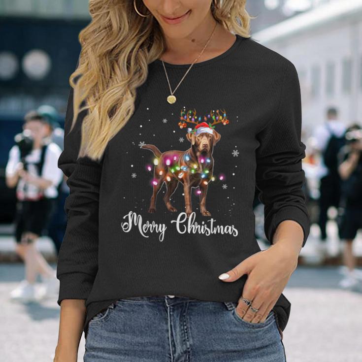 Labrador Retriever Christmas Reindeer Dog Lover Langarmshirts Geschenke für Sie