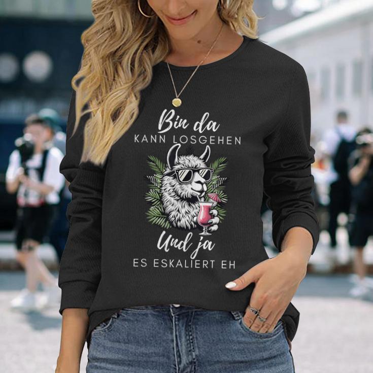 With Lama Bin Da Kann Losgehen Und Ja Es Escaliert Eh Langarmshirts Geschenke für Sie