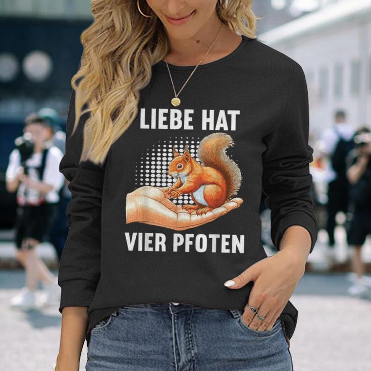 Liebe Hatier Pfoten Eichhörnchen Eichhörnchen-Fan Eichhorn Langarmshirts Geschenke für Sie