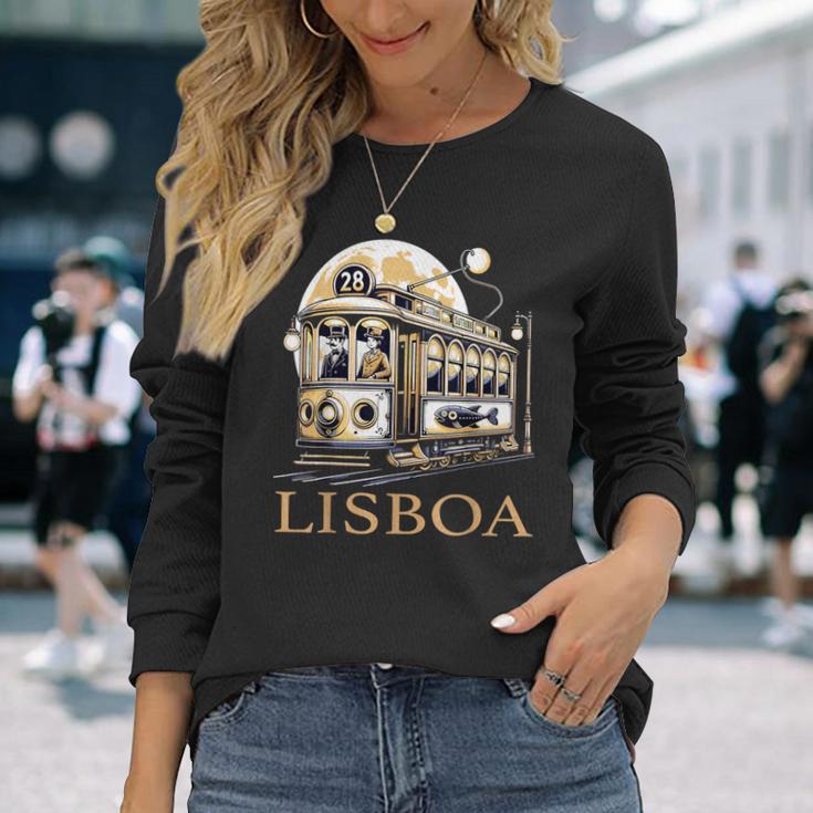 Lisbonintage Portugal Langarmshirts Geschenke für Sie