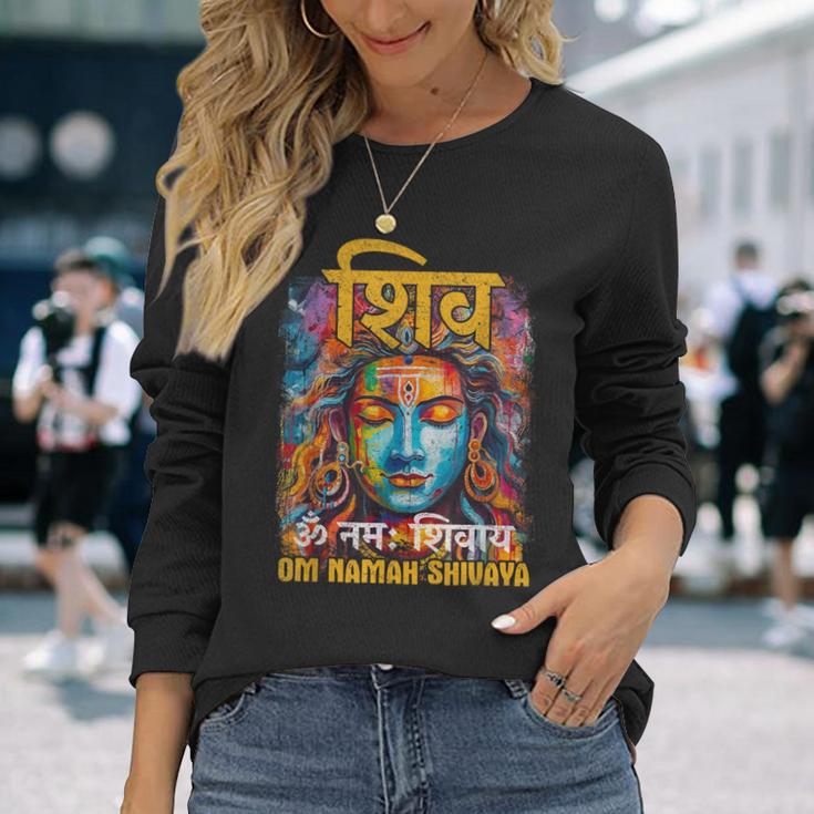 Lord Shiva Hinduism Om Namah Shivaya Hindu Mantra Langarmshirts Geschenke für Sie