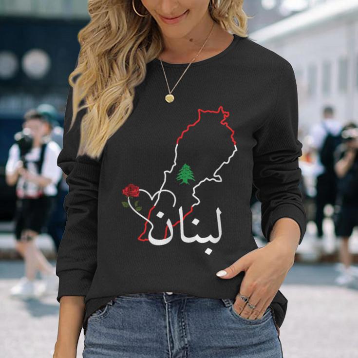 I Love Lebanon Lebanese Flag Lebanese Flag Lebanon Langarmshirts Geschenke für Sie