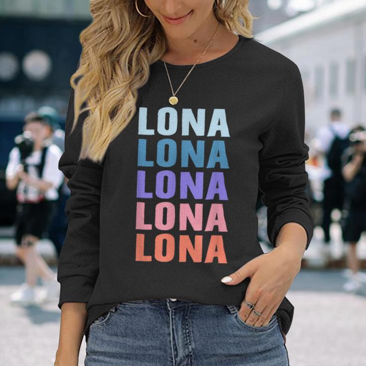 Lustiges Geschenk Name Lona Personalisierteorname Langarmshirts Geschenke für Sie