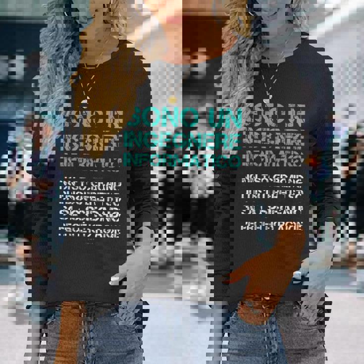 Maglia Ingegnere Informatico Uomo Regalo Laurea Ingegneria Maglietta a maniche lunghe Regalos para ella