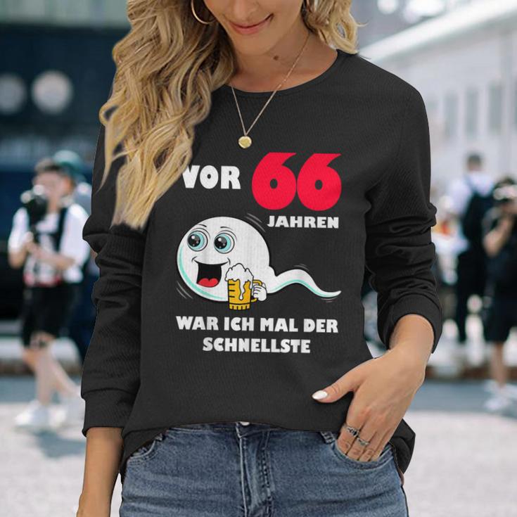 Männer 66 Jahre War Ich Mal Der Fastste 66Th Birthday Langarmshirts Geschenke für Sie