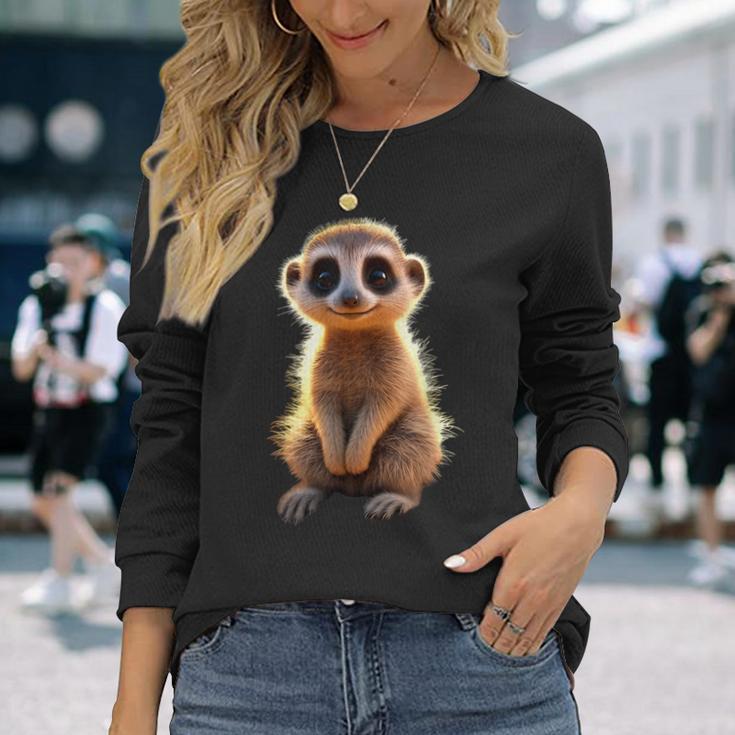 Meerkat Animal Lovers Cute Surikate Meerkat Langarmshirts Geschenke für Sie