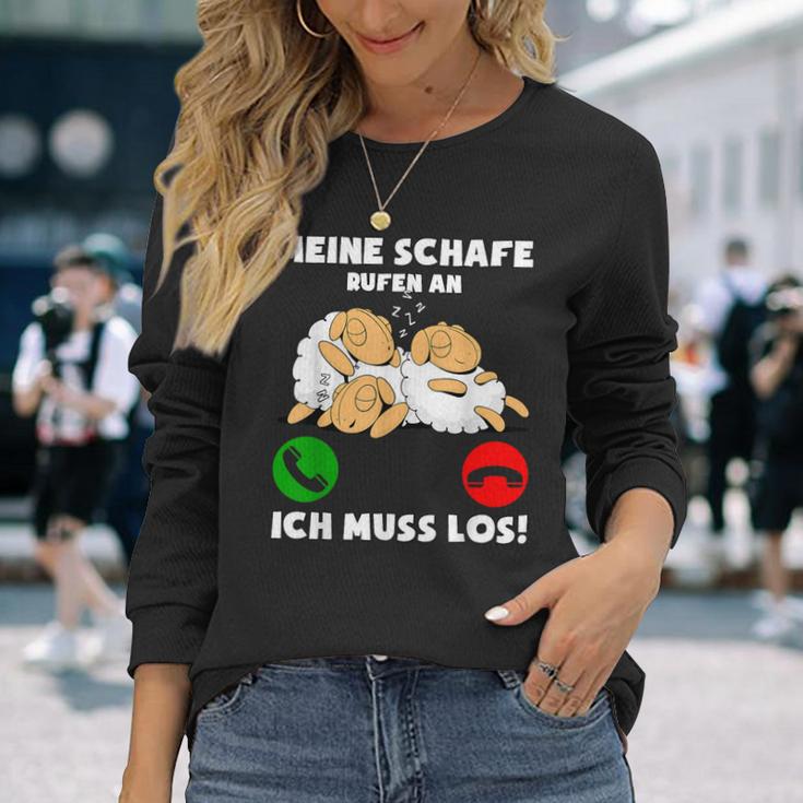 Meine Schafe Rufen An Ich Muss Los Langarmshirts Geschenke für Sie