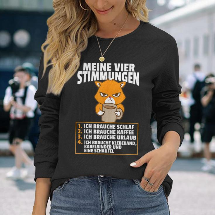 Meineier Stimmungen Cat Sarcasm Slogan Langarmshirts Geschenke für Sie