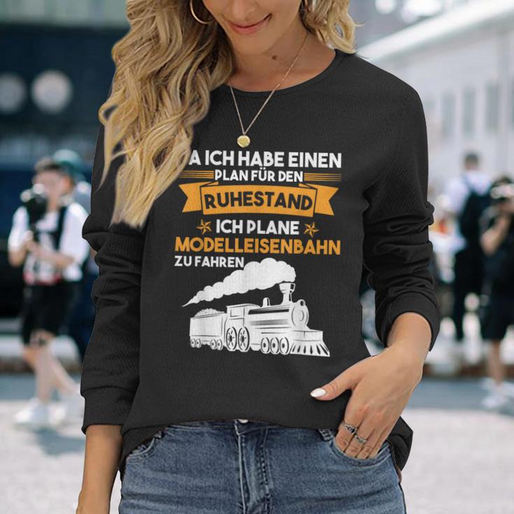 Modellbahn Plan Für Den Ruhestand Model Railway Langarmshirts Geschenke für Sie