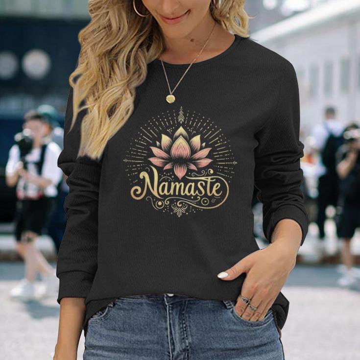 Namaste Peace & Harmonie Yoga Auf Deutsch Langarmshirts Geschenke für Sie