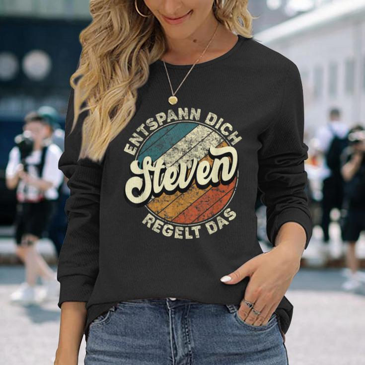 Name Steven Entspann Dich Steven Regelt Das Langarmshirts Geschenke für Sie