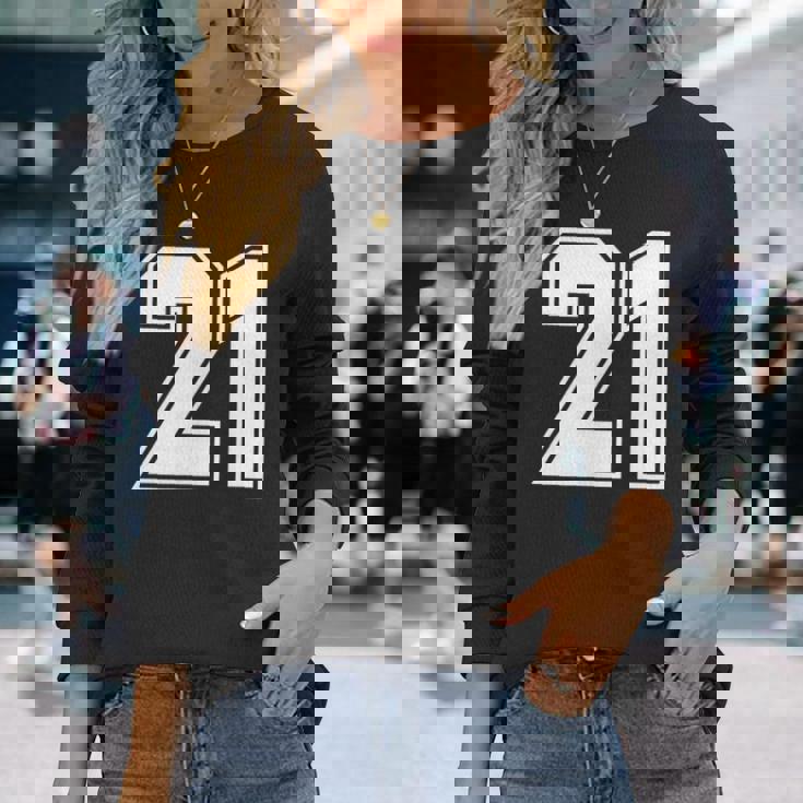 Numero 21 – Maglia Minimalista Per Compleanno Squadra Sportiva Numerata Maglietta a maniche lunghe Regalos para ella