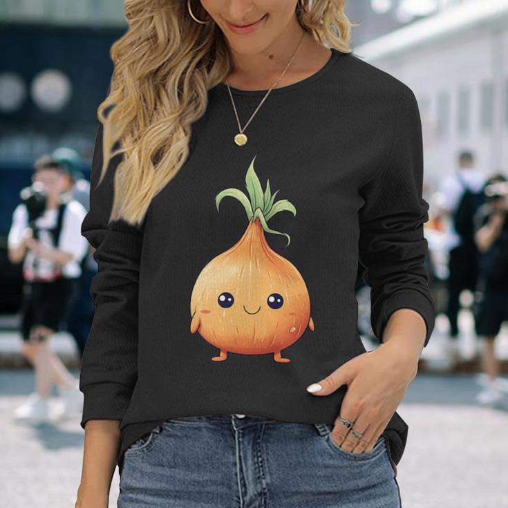 Onionegetable Gardening Onion Kawaii Langarmshirts Geschenke für Sie