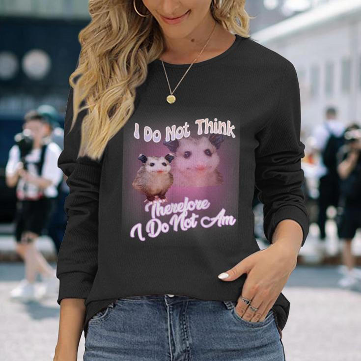 Opossum Meme Ich Denke Nicht Deshalb Bin Ich Nicht Possum Langarmshirts Geschenke für Sie