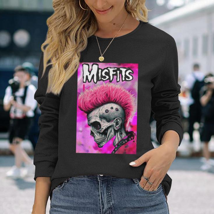 Pink Misfits Skull Fanart Langarmshirts Geschenke für Sie