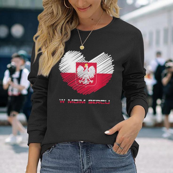 Poland In My Heart Polska Langarmshirts Geschenke für Sie