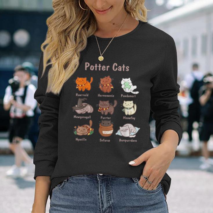 Potter Cats For Cat Lovers Langarmshirts Geschenke für Sie