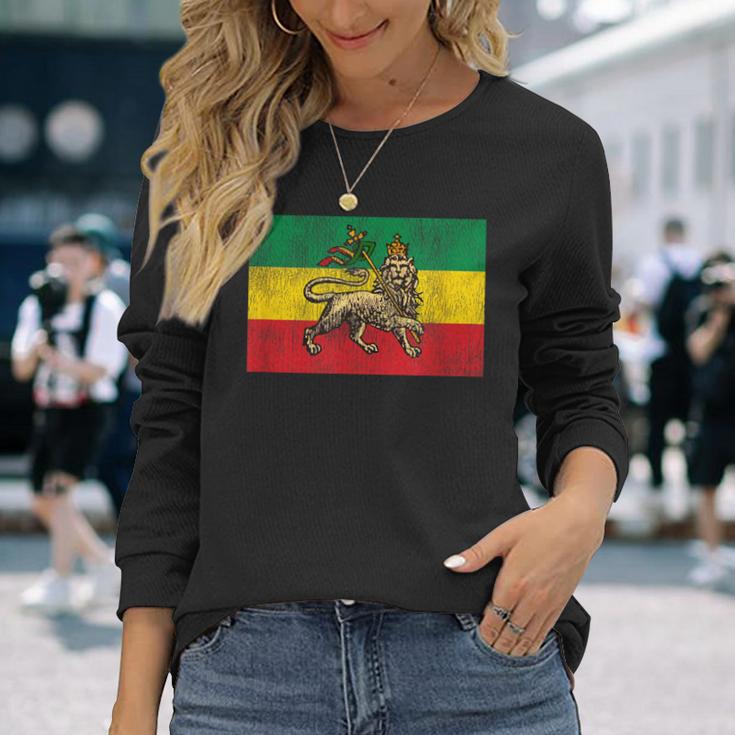 Rastafari Lion Of Judah Reggae Rasta Flag Langarmshirts Geschenke für Sie