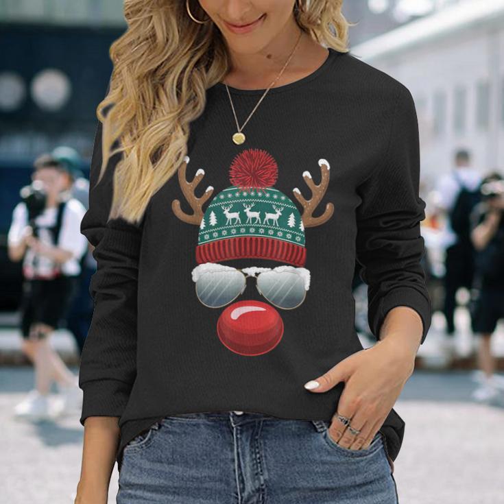 Reindeer Santa Claus Christmas Santa Christmas Langarmshirts Geschenke für Sie