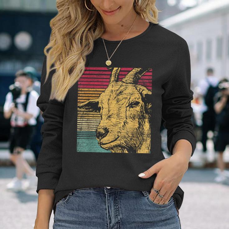 Retro Goat Langarmshirts Geschenke für Sie