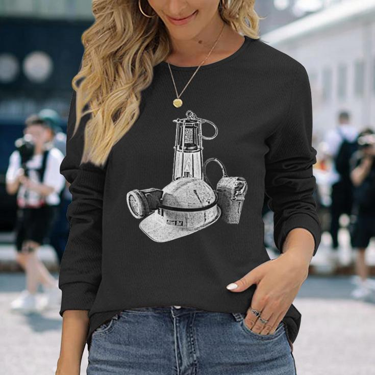 Ruhrpott Jumper Miner Helmet Grubenlampe Glück On Langarmshirts Geschenke für Sie