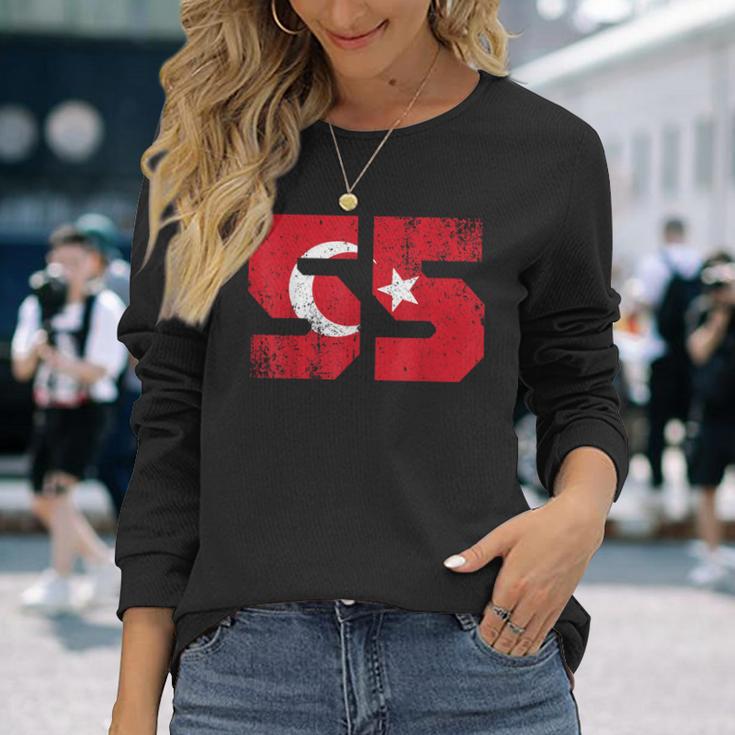 Samsun 55 Memleket Turkey Flag Idea Langarmshirts Geschenke für Sie