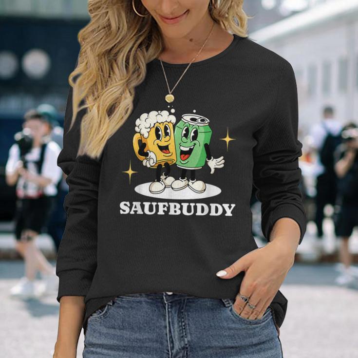 Saufbuddy Partnerlook Party Outfit Bier Liebhaber Motto Langarmshirts Geschenke für Sie