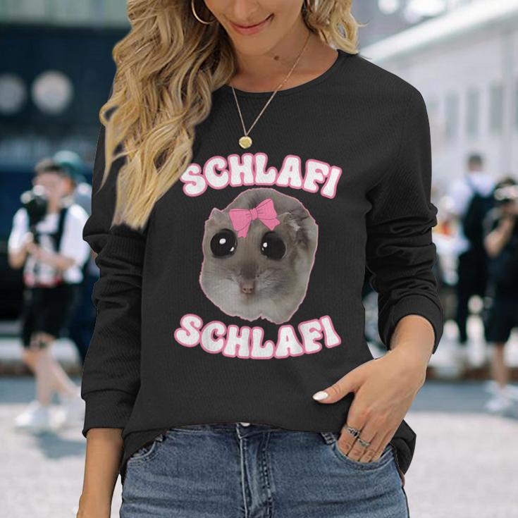 Schlafi Schlafi Hamster Hamster Hamstie Meme Sleep Langarmshirts Geschenke für Sie